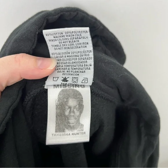 Vintage Cross Colours TLC Hoodie Black Sweatshirt Hip Hop 90s - Picture 6 of 7